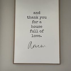 Large Framed Quote Wall Decor