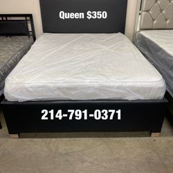 Queen Bed With Mattress 