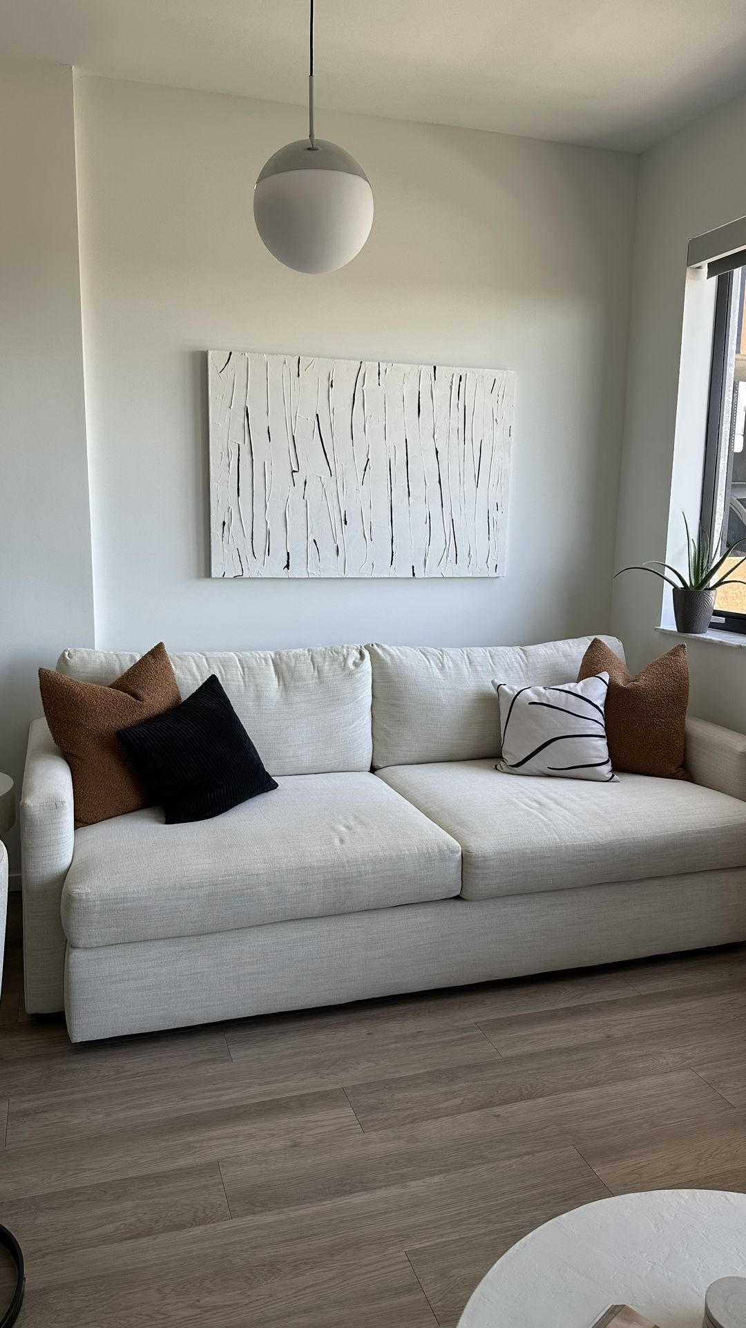Ivory Fabric Sofa
