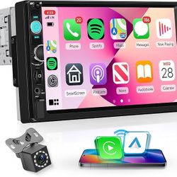 Rimoody 7 Inch Single Din Wireless CarPlay Touchscreen Car Stereo