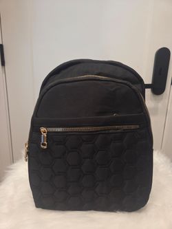 Black Quilted Backpack Purse - Like New