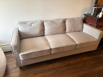 Beige Fabric 3-Seat Sofa