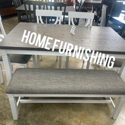 Furniture table with six chair