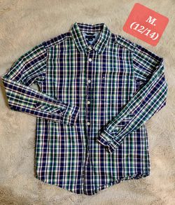 Boys button long sleeve Tommy Hilfiger dress shirt Medium (12 /14) 