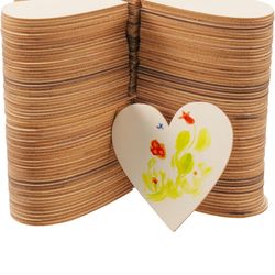 Thick Wooden Heart Cutouts, 100 Pieces ,  3 Inches Wide 1/8 Inch Thick