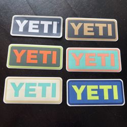 Bundle of 6 NEW YETI Stickers.  Can ship immediately.  