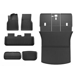 New in box Floor Mats for 2026 2025 Tesla Model Y Juniper, 9 pieces Full Coverage All Weather Floor Mat Cargo Liner Trunk Mat Frunk Backrest Mats Acce