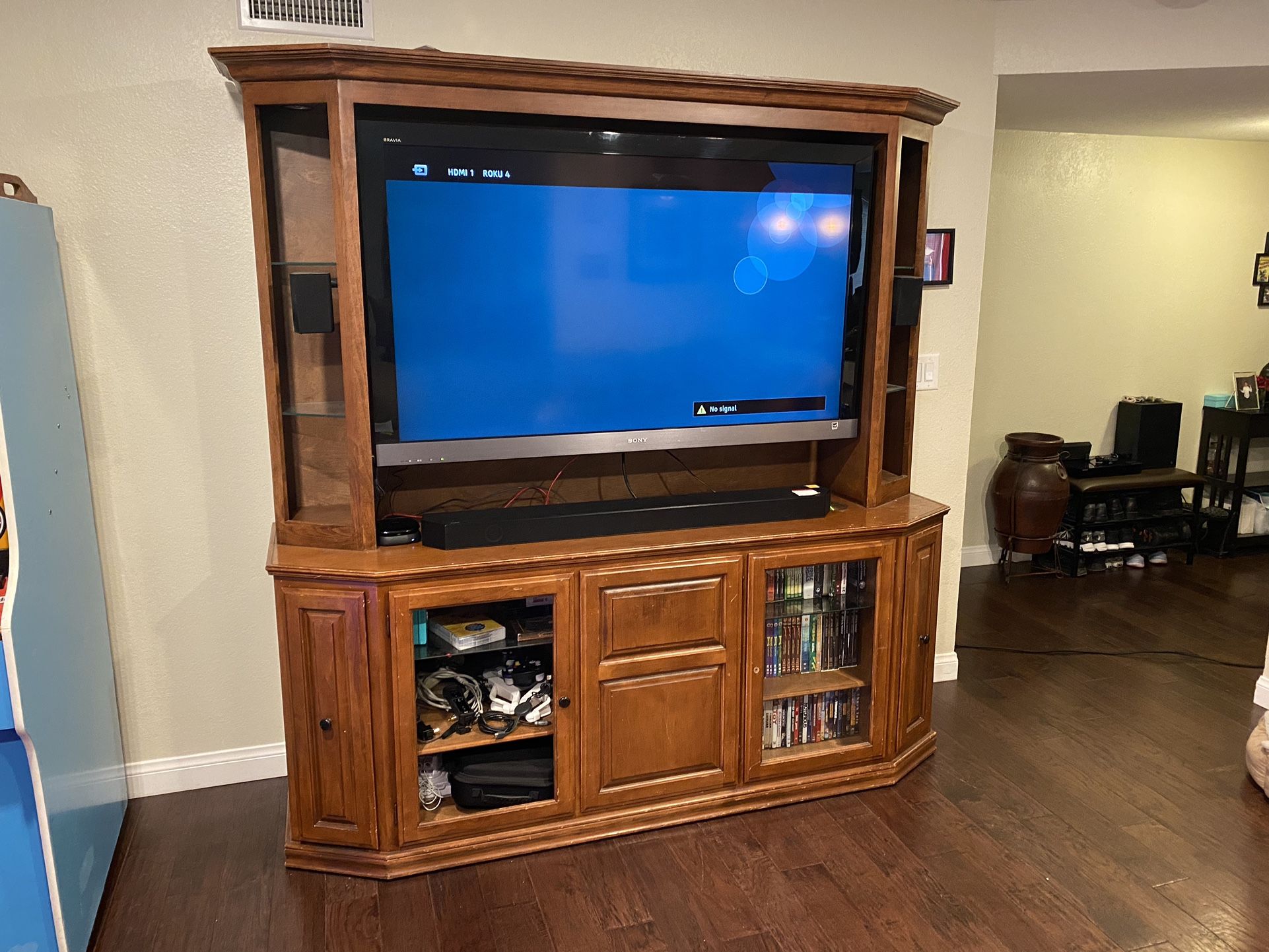 60 Inch Sony TV and Entertainment Center