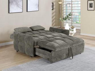 Dark Greige  Chenille Convertible Sleeper Sofa Bed/ Sofa Cama 🔥🔥