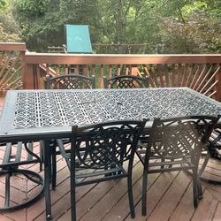 Black outdoor patio set