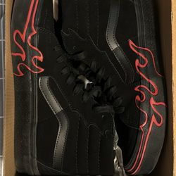 Vans high top skate flame