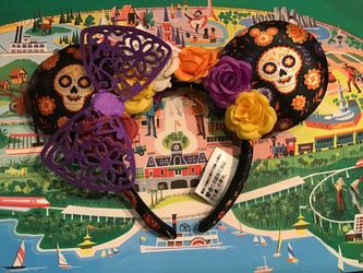 Disney Parks Epcot Coco Day Of The Dead Sugar Skull Headband -NEW