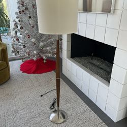 Mid century wood floor lamp
