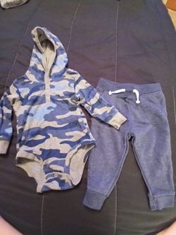 Boys 9 months blue camouflage outfit