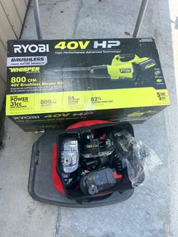40V HP Brushless Whisper Series 180 MPH 800 CFM Cordless Battery Leaf Blower with 8.0 Ah Battery and Charg