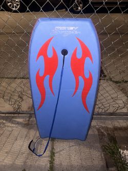 Vintage-Style Morey Boogie Board – Blue with Red Flames