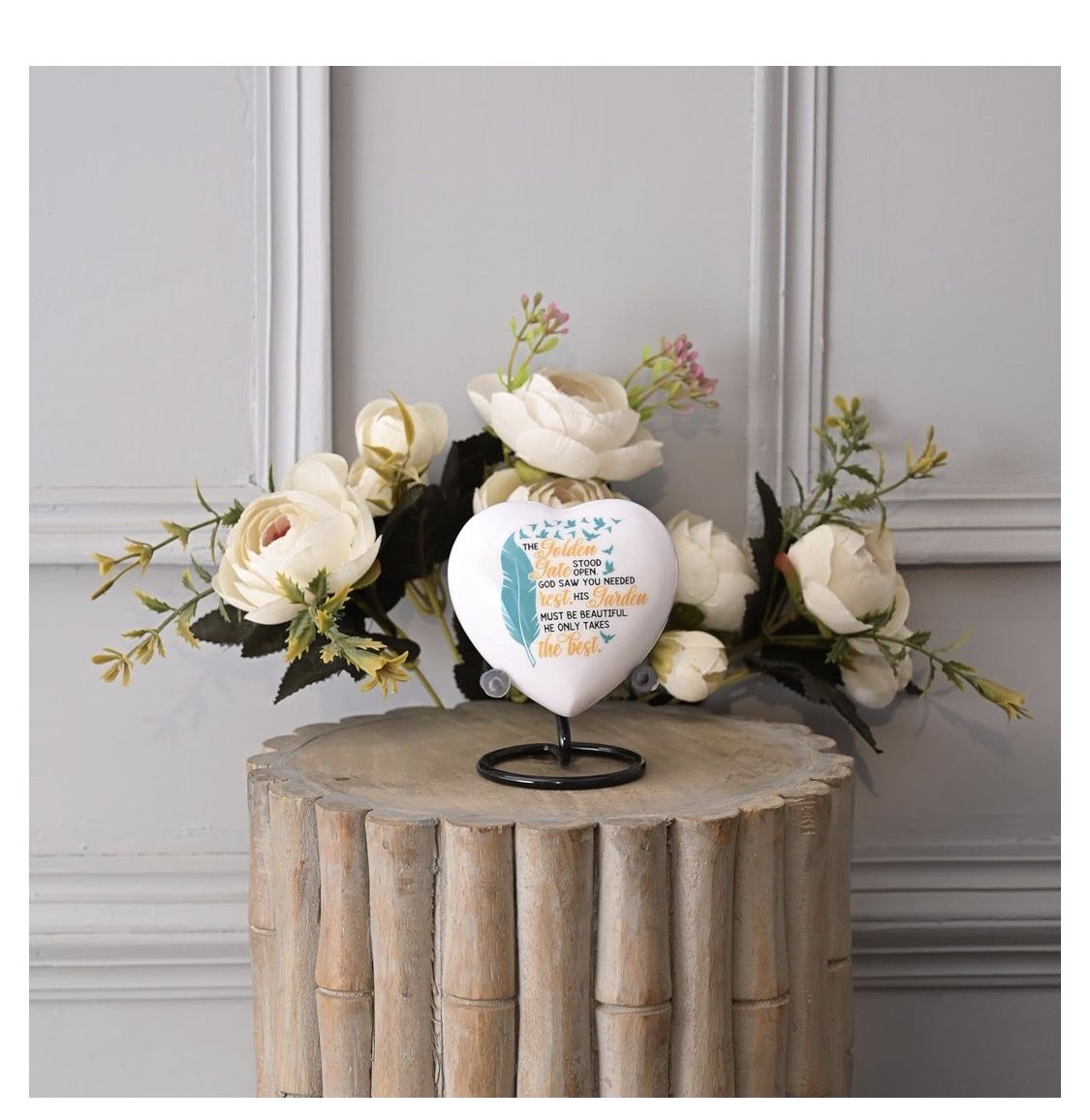 3 Inch Mini Cremation Urn with Stand, Patriotic Memorial Urn for Adults & Infants –