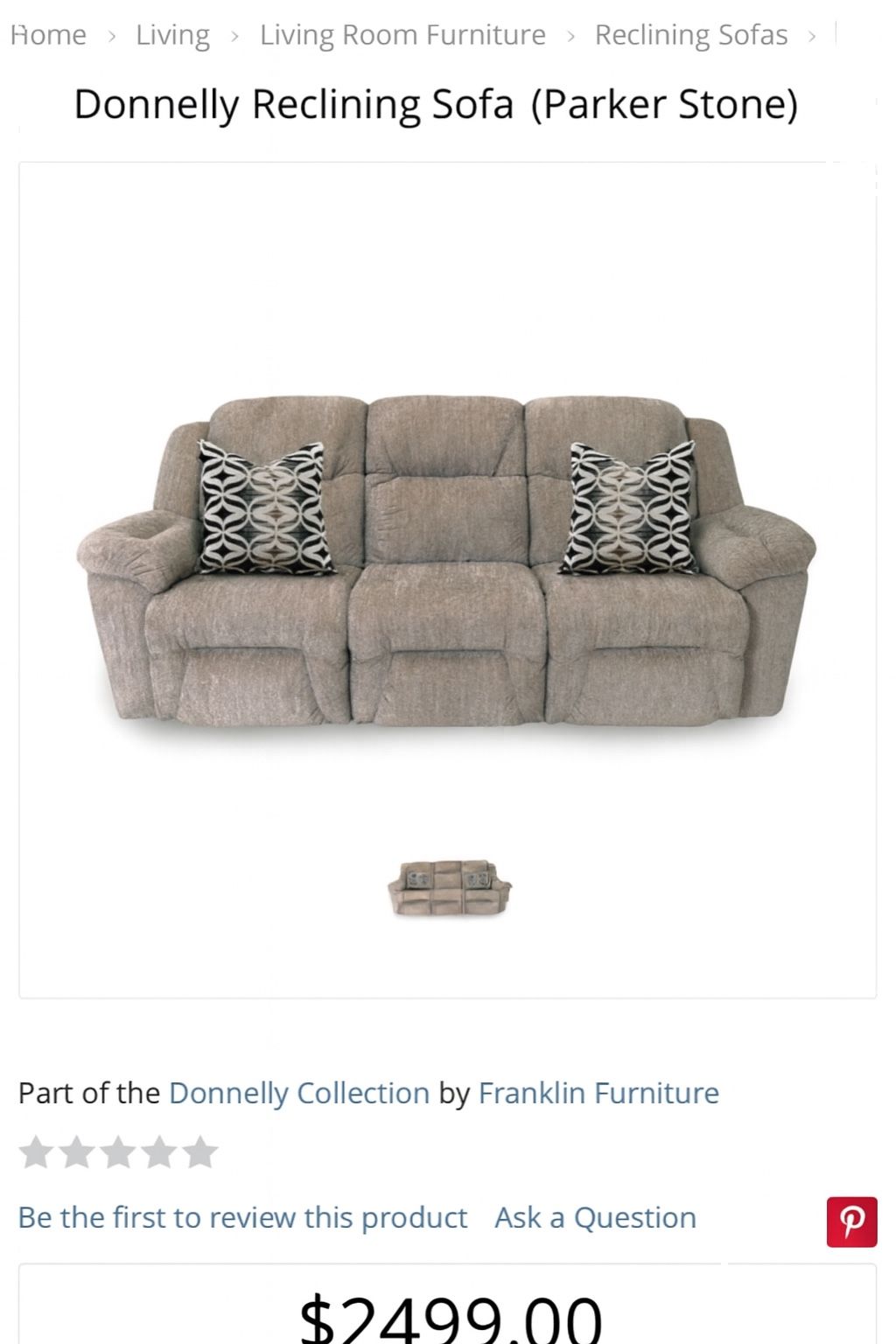 (DELIVERY π )Donnelly Reclining Sofa & Chair (color Parker Stone)