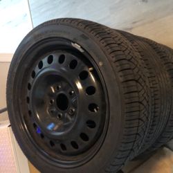 Full Set Of Used 17x8 Steel Rims With Tires 