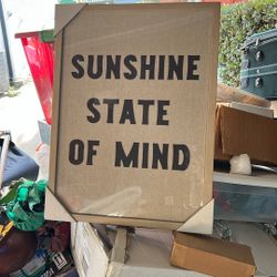 Target Threshold SUNSHINE STATE OF MIND framed Canvas Print Decor NEW