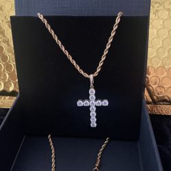 Beautiful CZ Cross With Chain