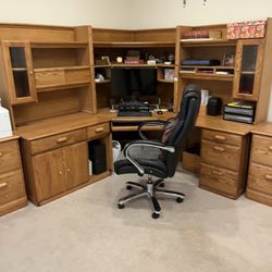 Solid Wood L-shaped Desk