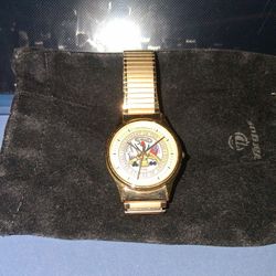 Jules Juorguen Army Gold Tone Watch 