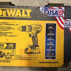 Dewalt Compact Hammer Drill Kit With 2 Battery &Charge 