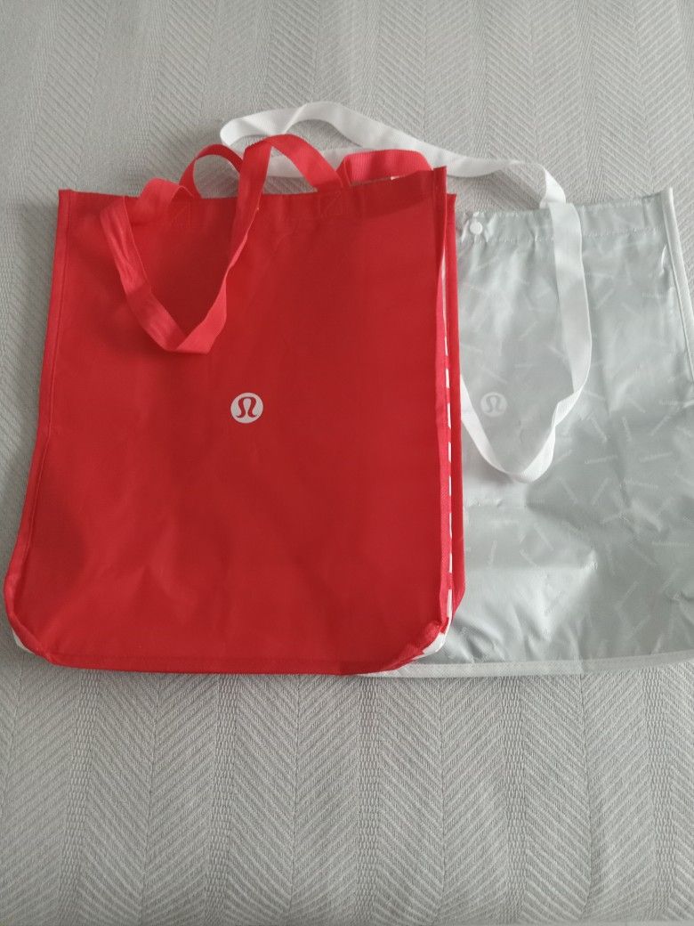 Lululemon Red & Silver Tote Bags. 2