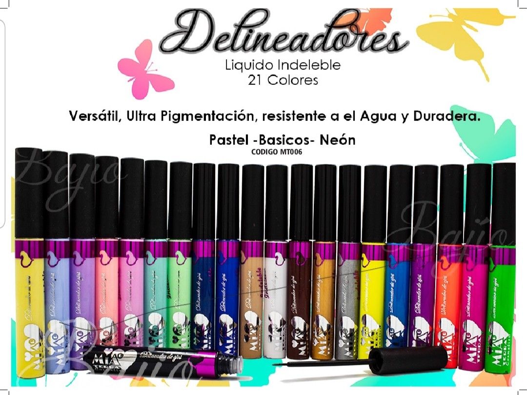 Delineadores neon y pastel a prueba de agua super pigmentados