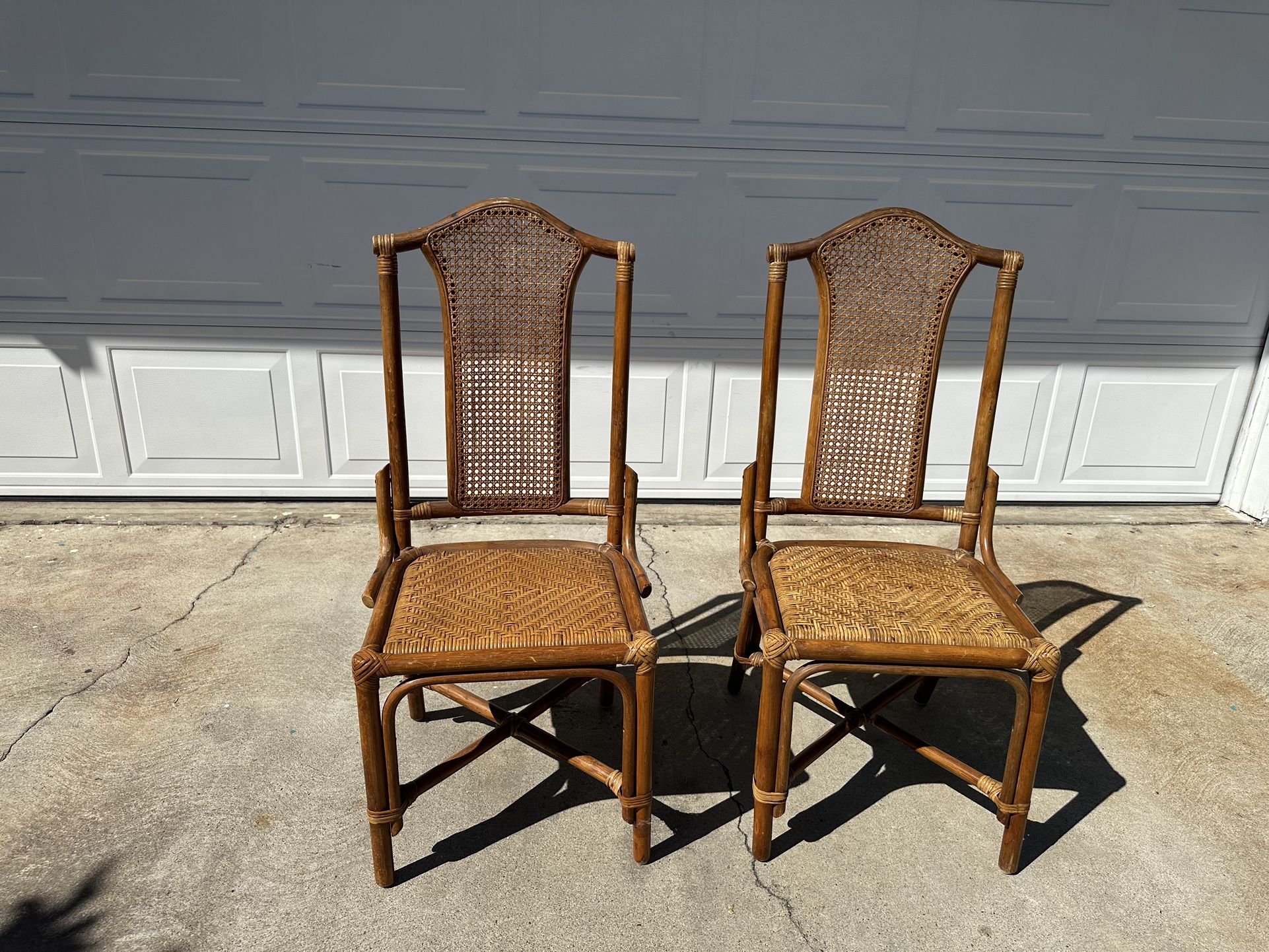 Mid Century Bamboo Dining Table With Chairs $367