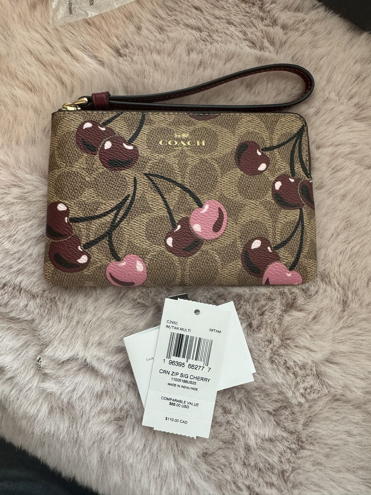 Coach Wristlet With Cherry Print