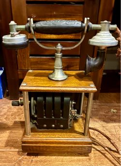 Rare Antique Delville Type Magneto Desk Telephone – Japanese Meiji/Showa Era