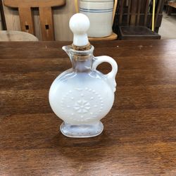  Beautiful Milky Glass Decanter Vintage