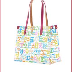 Dooney & Burke Doodle Medium Transparent Clear Tote Bag 