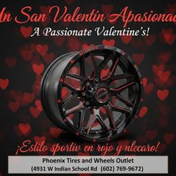 "Looking for that perfect Valentine's look? ❤️ Our red and black custom wheels are the heartbe