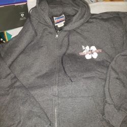 Trader Joe's Crew Dark Grey Zip Up Hoodie Size L