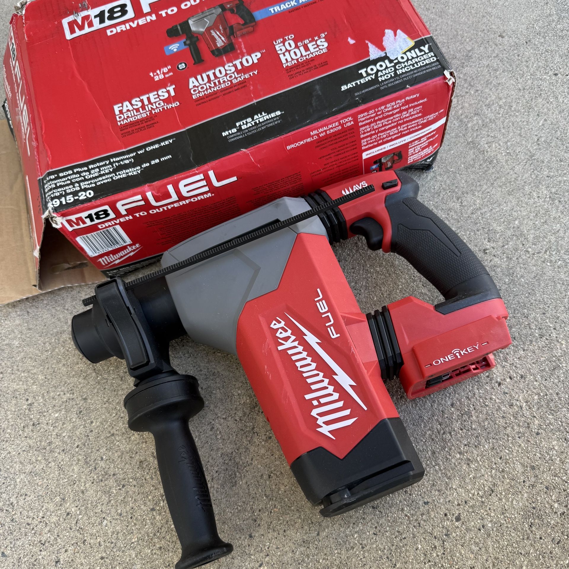 Milwaukee M18 FUEL 18V Lithium-Ion Brushless Cordless SDS-Plus 1-1/8 in. Rotary Hammer Drill (Tool-Only)