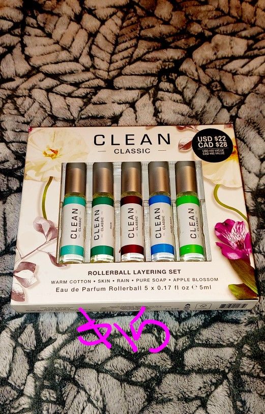 5 Piece Clean Scent Roller Ball Perfume