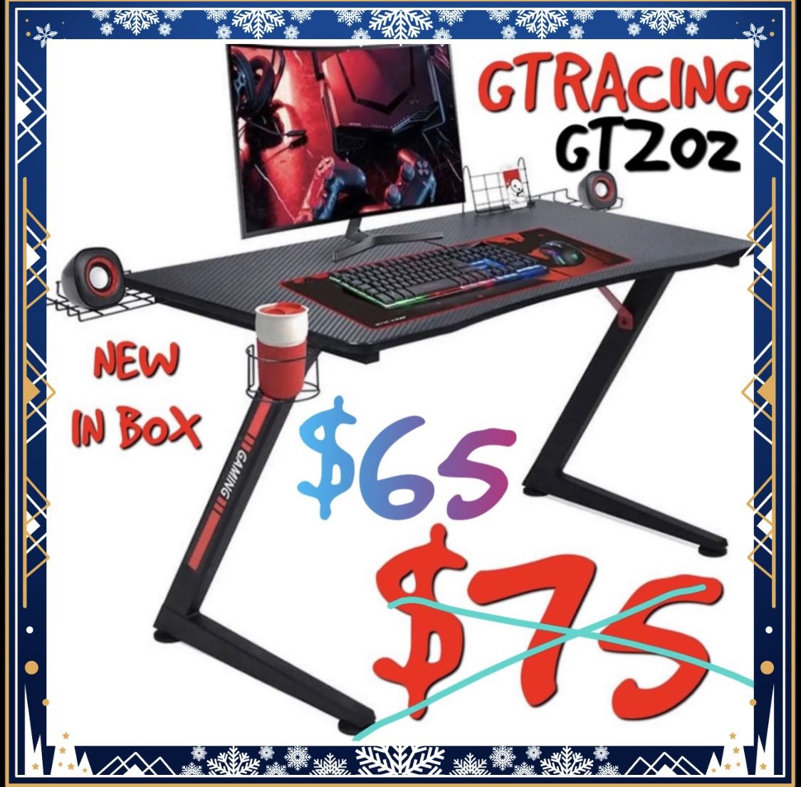 GTRACING VIDEO GAME DESK NEW
