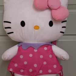 Hello Kitty 18 Inches Plush Backpack With Polka Dots