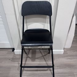 IKEA FRANKLIN Folding Bar stool – Black Metal & Wood, 24.75” High