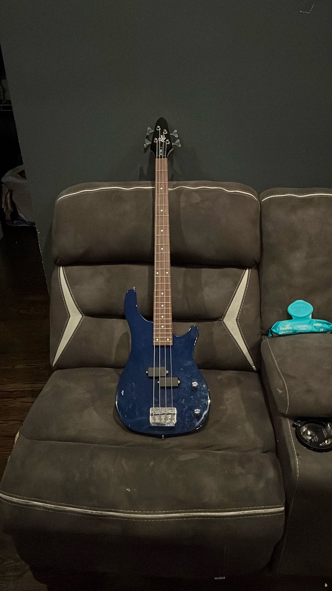Blue Bass Guitar