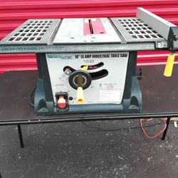 TABLE SAW WIHT METAL STAND 10 IN 15 AMP EXCELLENT CONDITIONS 