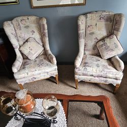 Vintage Wingback Armchairs