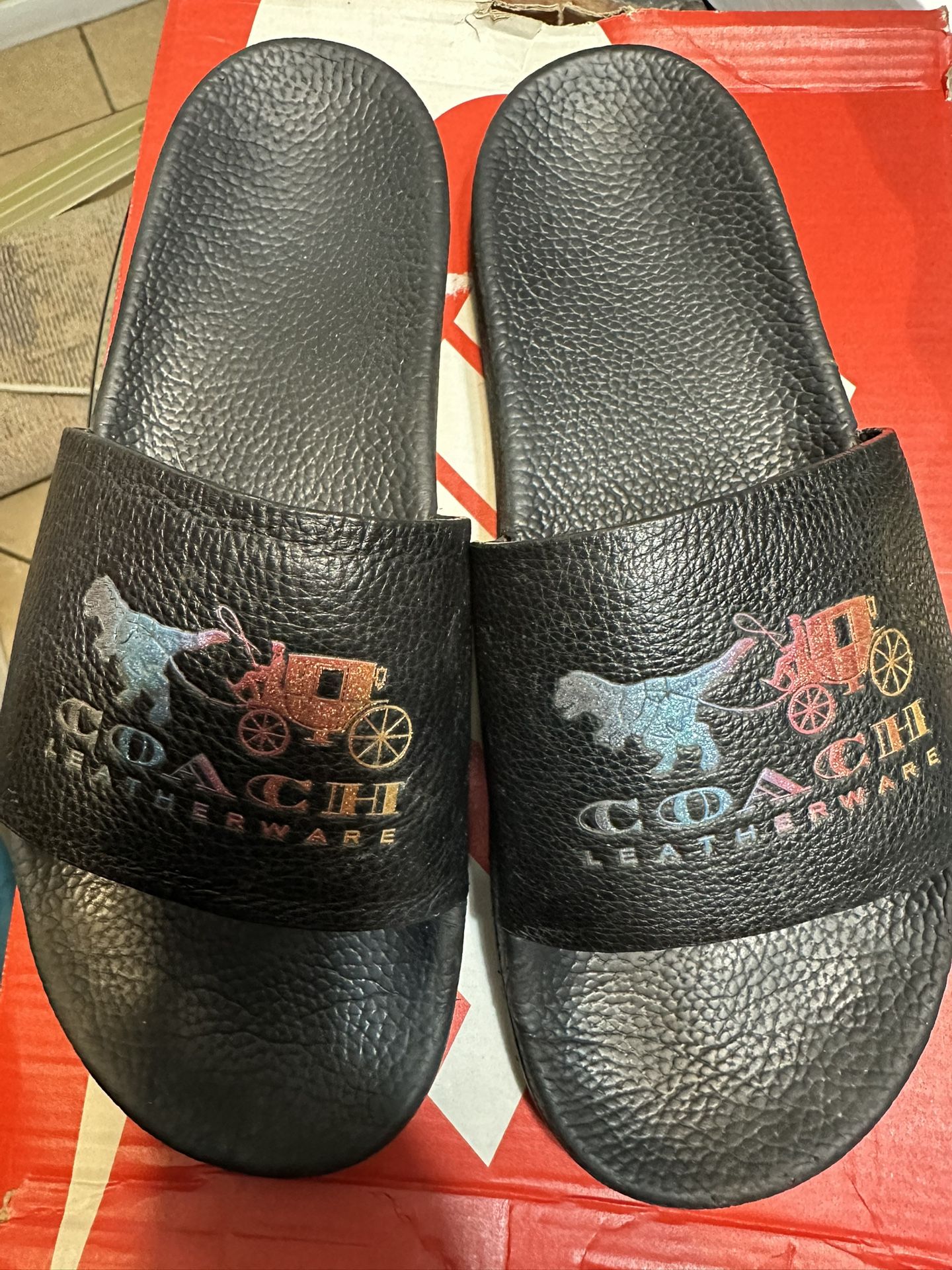 coach slides women size 10