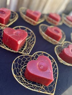 Heart Shape Candles And Holders