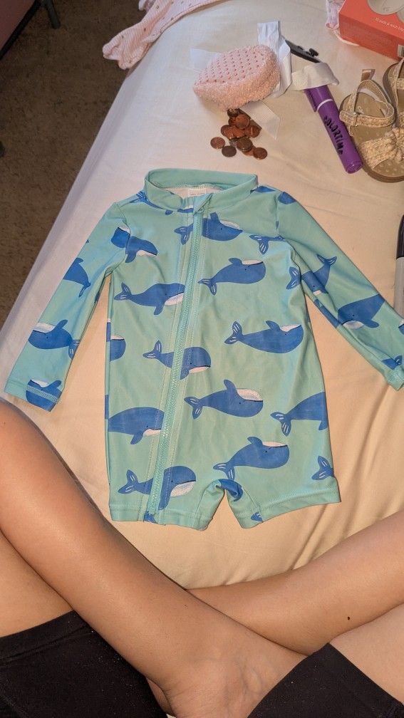 Whale Bathing Suit For Baby Boy (9M)
