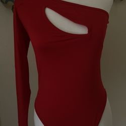 red open chest bodysuit