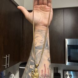 Manaco/Cuban chain dipped in 14k Gold